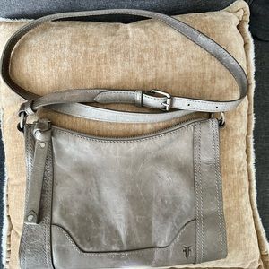 Frye gray leather handbag crossbody